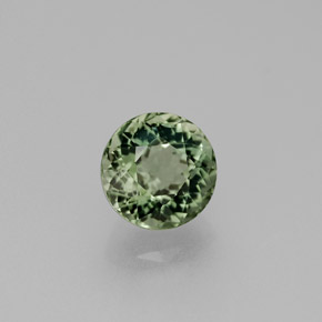 1.29캐럿 천연 그린 투르말린, 라운드 컷, 6.55 mm, VS