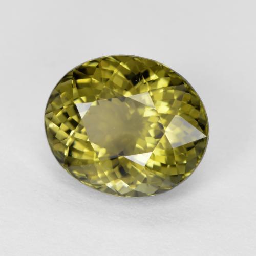 1.59캐럿 천연 미디엄 그린 투르말린, 타원형 컷, 8×6.8 mm, VS