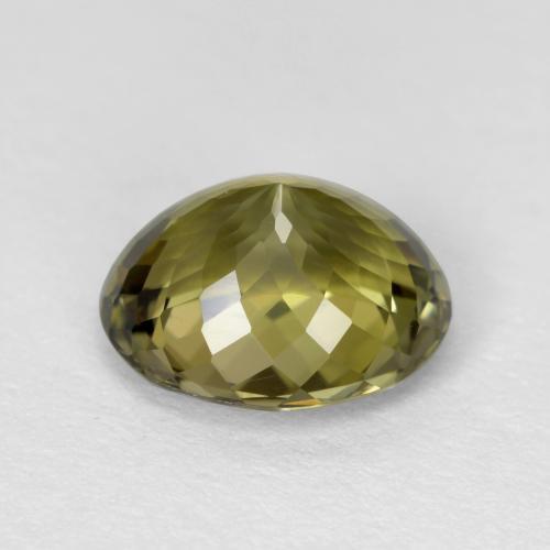 1.59캐럿 천연 미디엄 그린 투르말린, 타원형 컷, 8×6.8 mm, VS