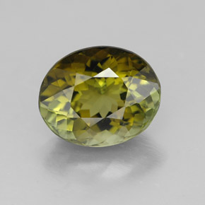 2.12캐럿 천연 올리브 그린 투르말린, 타원형 컷, 8.8×7.2 mm, VVS-VS
