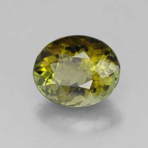 2.12캐럿 천연 올리브 그린 투르말린, 타원형 컷, 8.8×7.2 mm, VVS-VS