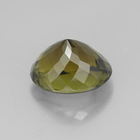 2.12캐럿 천연 올리브 그린 투르말린, 타원형 컷, 8.8×7.2 mm, VVS-VS