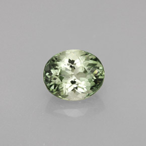 1.52캐럿 천연 그린 투르말린, 타원형 컷, 7.7×6.4 mm, VS