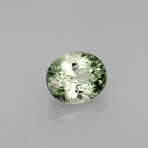1.52캐럿 천연 그린 투르말린, 타원형 컷, 7.7×6.4 mm, VS