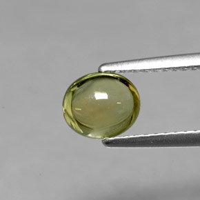 1.14캐럿 천연 골든 그린 투르말린, 타원형 컷, 6.8×5.9 mm, 투명한