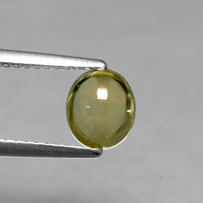 1.14캐럿 천연 골든 그린 투르말린, 타원형 컷, 6.8×5.9 mm, 투명한