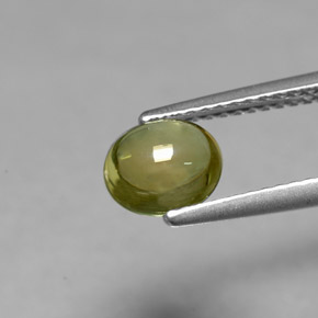 1.14캐럿 천연 골든 그린 투르말린, 타원형 컷, 6.8×5.9 mm, 투명한