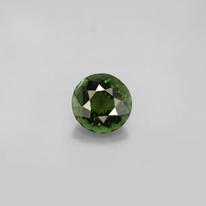 0.91캐럿 천연 그린 투르말린, 라운드 컷, 6.34 mm, VS