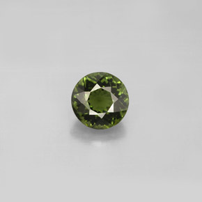 1.04캐럿 천연 그린 투르말린, 라운드 컷, 6.25 mm, VVS-VS