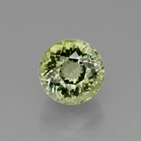 1.24캐럿 천연 노란빛 그린 투르말린, 라운드 컷, 6.18 mm, VS