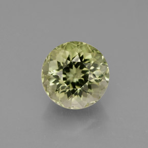 1.04캐럿 천연 노란빛 그린 투르말린, 라운드 컷, 6.18 mm, VS