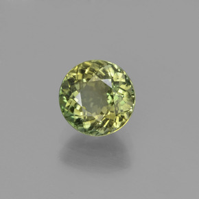 1.09캐럿 천연 노란빛 그린 투르말린, 라운드 컷, 6.21 mm, VS