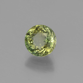 1.09캐럿 천연 노란빛 그린 투르말린, 라운드 컷, 6.21 mm, VS