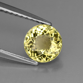 0.92캐럿 천연 녹빛 골든 투르말린, 라운드 컷, 6.16 mm, VS