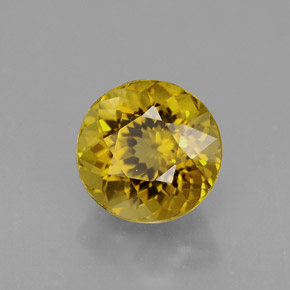 1.19캐럿 천연 골든 투르말린, 라운드 컷, 6.53 mm, VS