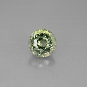 1.47캐럿 천연 노란빛 그린 투르말린, 라운드 컷, 6.60 mm, VVS