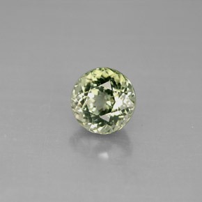 1.47캐럿 천연 노란빛 그린 투르말린, 라운드 컷, 6.60 mm, VVS