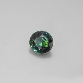 0.84캐럿 천연 딥 그린 투르말린, 라운드 컷, 6.15 mm, VS