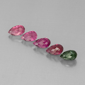 캐럿 천연 멀티컬러 투르말린 보석, 브리올레트, 6.8×3.9 mm, VVS-VS