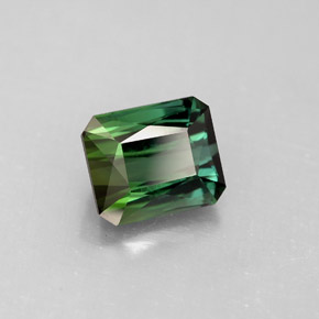 2.50캐럿 천연 블루 그린 투르말린, 에메랄드 컷, 8.1×6.9 mm, VVS