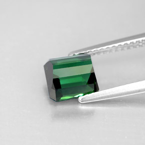 2.06캐럿 천연 그린 투르말린, 에메랄드 컷, 6.9×6.5 mm, VVS