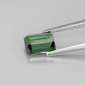 1.42캐럿 천연 그린 투르말린, 에메랄드 컷, 7.2×5.5 mm, VVS-VS