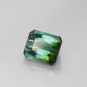 2.00캐럿 천연 블루 그린 투르말린, 에메랄드 컷, 7.3×6.3 mm, VVS-VS