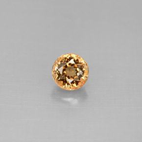0.64캐럿 천연 골든 오렌지 투르말린, 라운드 컷, 5.02 mm, VVS-VS