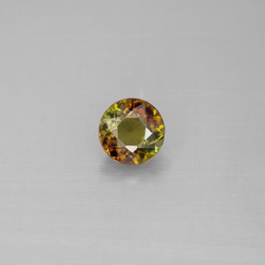 0.51캐럿 천연 골든 그린 투르말린, 라운드 컷, 5.13 mm, VS