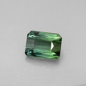 1.71캐럿 천연 블루 그린 투르말린, 에메랄드 컷, 7.9×6 mm, VVS-VS