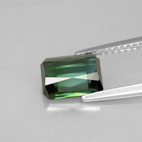 1.71캐럿 천연 블루 그린 투르말린, 에메랄드 컷, 7.9×6 mm, VVS-VS