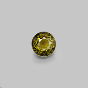 1.10캐럿 천연 골든 그린 투르말린, 라운드 컷, 5.98 mm, VVS