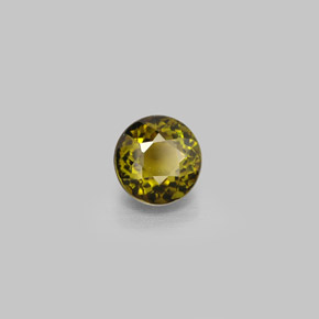 1.10캐럿 천연 골든 그린 투르말린, 라운드 컷, 5.98 mm, VVS
