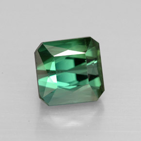 1.65캐럿 천연 블루 그린 투르말린, 에메랄드 컷, 6.3×6.1 mm, VVS