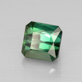 1.65캐럿 천연 블루 그린 투르말린, 에메랄드 컷, 6.3×6.1 mm, VVS
