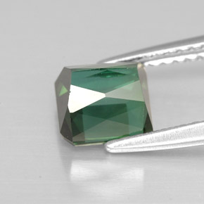 1.65캐럿 천연 블루 그린 투르말린, 에메랄드 컷, 6.3×6.1 mm, VVS