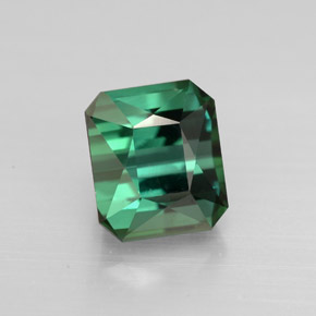 1.99캐럿 천연 블루 그린 투르말린, 에메랄드 컷, 7.1×6.2 mm, VVS