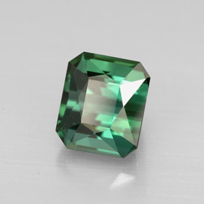 1.99캐럿 천연 블루 그린 투르말린, 에메랄드 컷, 7.1×6.2 mm, VVS