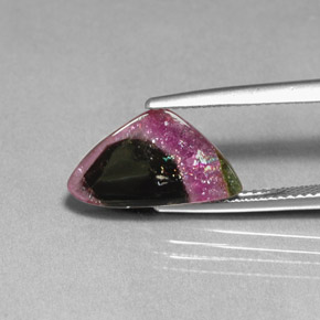3.76캐럿 천연 멀티컬러 투르말린, 투명한, 15.6×8.7 mm, 투명/반투명