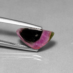 3.76캐럿 천연 멀티컬러 투르말린, 투명한, 15.6×8.7 mm, 투명/반투명