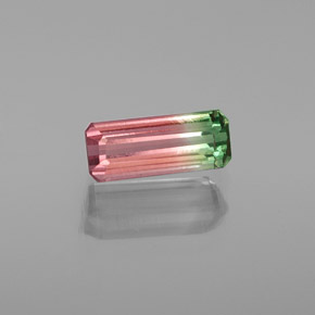 1.42캐럿 천연 워터멜론 투르말린, 에메랄드 컷, 9.7×4 mm, VVS-VS
