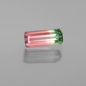 1.42캐럿 천연 워터멜론 투르말린, 에메랄드 컷, 9.7×4 mm, VVS-VS