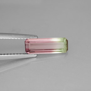 1.17캐럿 천연 워터멜론 투르말린, 에메랄드 컷, 11.3×4 mm, VS