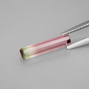 1.60캐럿 천연 워터멜론 투르말린, 에메랄드 컷, 14×3.4 mm, VS