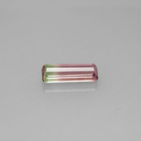 0.96캐럿 천연 워터멜론 투르말린, 에메랄드 컷, 9.4×3.4 mm, VS