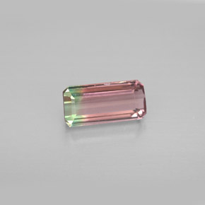 1.23캐럿 천연 워터멜론 투르말린, 에메랄드 컷, 8.7×4.2 mm, VVS-VS