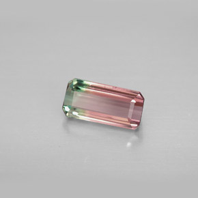 1.23캐럿 천연 워터멜론 투르말린, 에메랄드 컷, 8.7×4.2 mm, VVS-VS