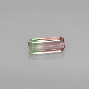 0.98캐럿 천연 워터멜론 투르말린, 에메랄드 컷, 8.8×3.8 mm, VVS-VS