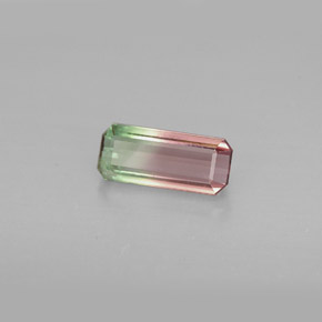 0.98캐럿 천연 워터멜론 투르말린, 에메랄드 컷, 8.8×3.8 mm, VVS-VS