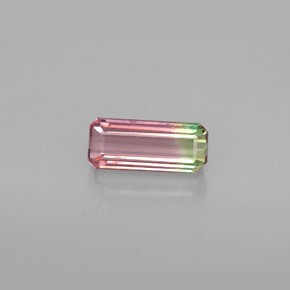 1.03캐럿 천연 워터멜론 투르말린, 에메랄드 컷, 8.8×3.8 mm, VVS-VS